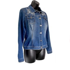 Baccini Embroidered denim jacket (M)